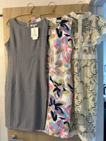 슬리브리스 무릎 기장 원피스 3세트