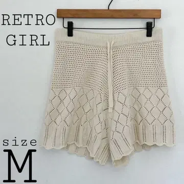 레트로걸 [ M ] 숏팬츠 화이트 계열 시스루 편직 걸리시 스타일리시