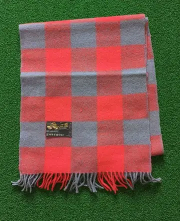 100% 캐시미어 빨간색 그레이 체크 머플러 중국산
