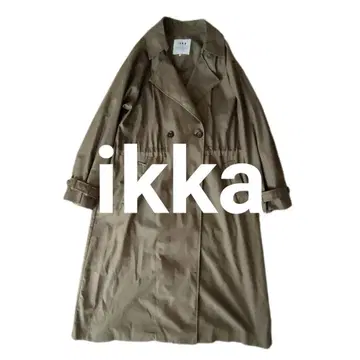 이카 롱 트렌치코트 카키 아우터 꽃가루 대비 가공 M