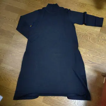 블랙 니트 롱 원피스 M 터틀넥