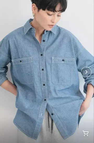 데님 블루 오버 사이즈 셔츠