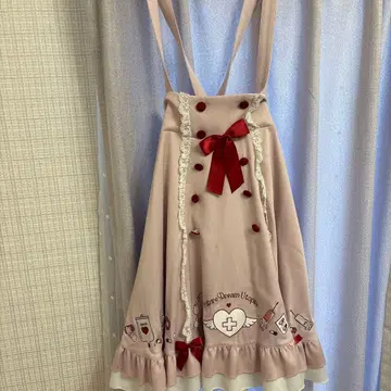 핑크 에이프런 스타일 원피스