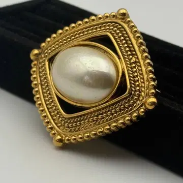 Jsl 빈티지 펄풍 골드톤 브로치