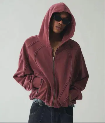 버건디 후드 부착 후드티 Ander hunk