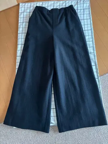 COMME CA 블랙 와이드 팬츠 허리밴딩