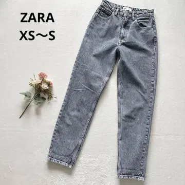 자라 라이트 블루 케미컬 워시 하이웨스트 데님 청바지 XS~S