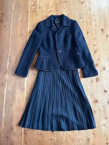 23구 네이비 트위드 자켓 스커트 세트