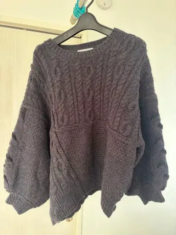 simplicite 다크 그레이 케이블 짜임 니트