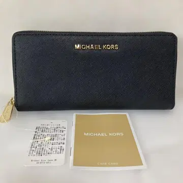MICHAEL KORS 블랙 가죽 골드 금장 장식 장지갑 마이클코어스