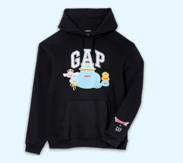GAP 로고와 슬라임들이 융합한 디자인의 후디.