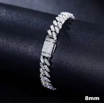 DVVS 모이사나이트 아이스 아웃 체인 GRA 인증 925 힙합 블링블링