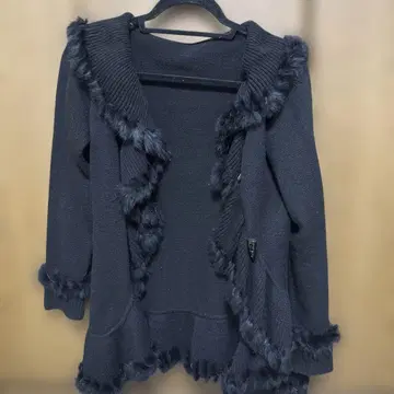 프릴 부착 블랙 긴팔 가디건 y2k 그런지 fairygrunge