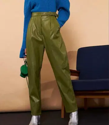 메종 스페셜 비건 레더 테이퍼드 팬츠