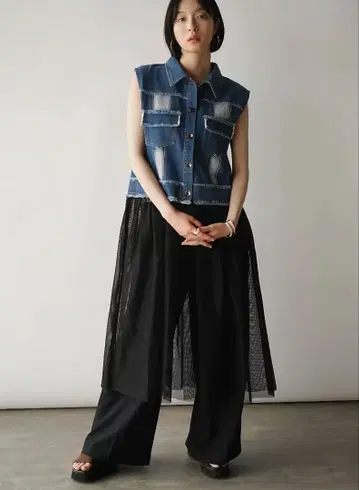 RADIATE 야마다야 데님튤 레이어드 원피스