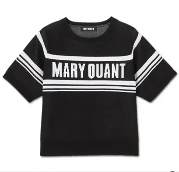 택 포함 새상품 마리콴트 로고 라인 니트 풀오버 반팔 T셔츠