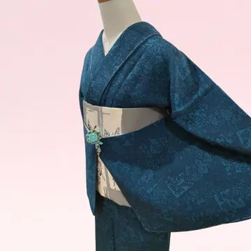 남색 2가지 색상 사용이 멋진 코몬 시치쓰기 부착 미사용품