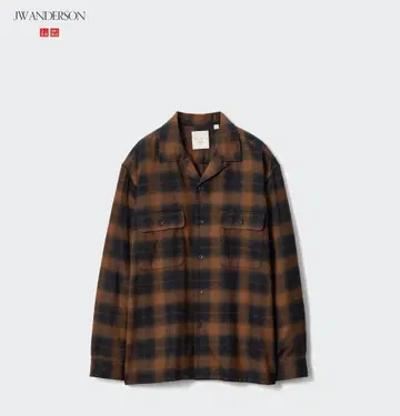 유니클로 JW ANDERSON 브러쉬드 코튼 오버 사이즈 셔츠