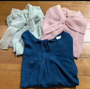 쉬폰 긴팔 블라우스 M 사이즈 3가지 색상 세트