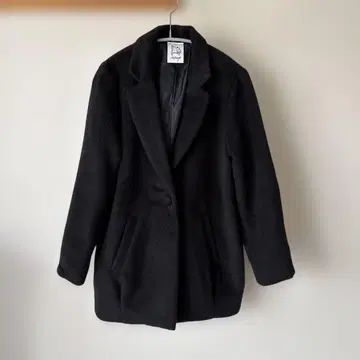 멜랑주 숏 코트 블랙