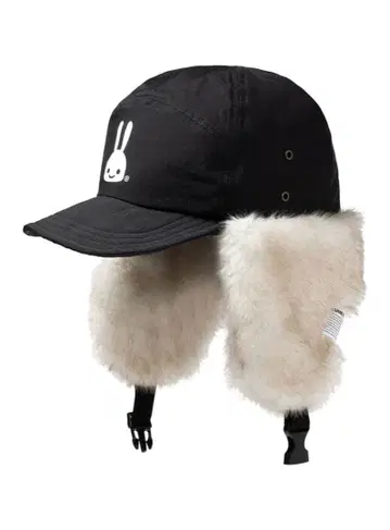 CUNE 퍼 귀도리 파일럿 캡 BLACK