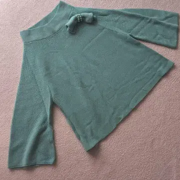 민트 그린 긴팔 니트 리본 포함