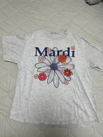 [ Mardi ] 꽃무늬 프린트 T셔츠 ( 그레이 )