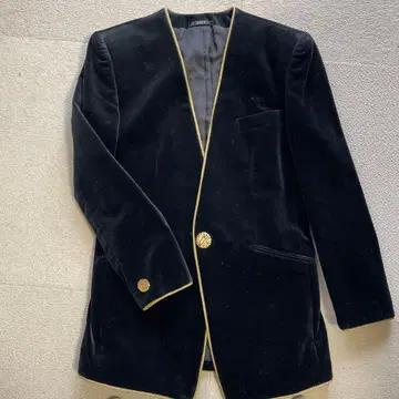 ROPE' 블랙 벨로아 자켓 스커트 셋업 M