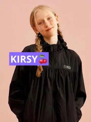 KIRSY 체리 후디 윈드브레이커 블랙