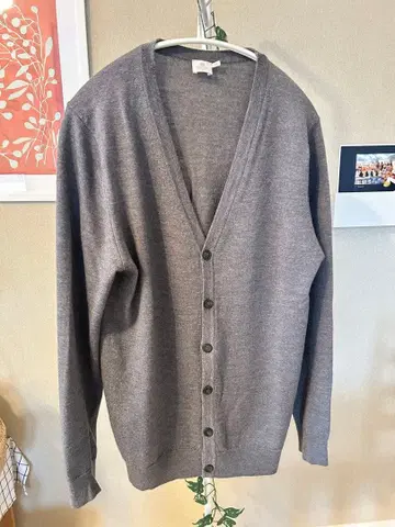 [ sunspel ] 남성용 그레이 버튼 가디건 M