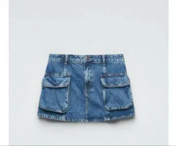 ZARA 자라 데님 카고 미니 스커트