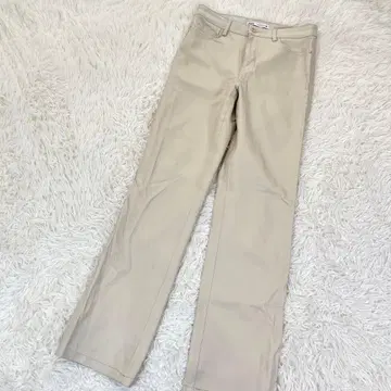 ZARA 자라 인조 가죽 하이웨스트 스트레이트 팬츠 아이보리