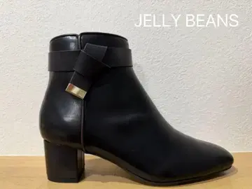 JELLY BEANS 블랙 가죽 숏부츠