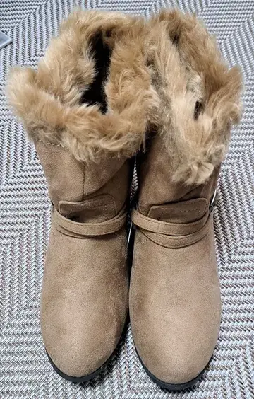 발수 가공 퍼 포함 숏부츠