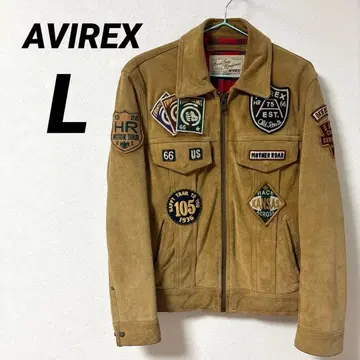 AVIREX 아비렉스 소가죽 스웨이드 자켓 베이지