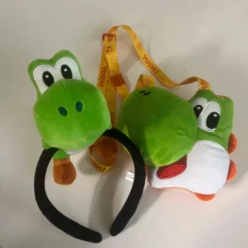 요시 봉제인형 머리띠와 패스 케이스 세트