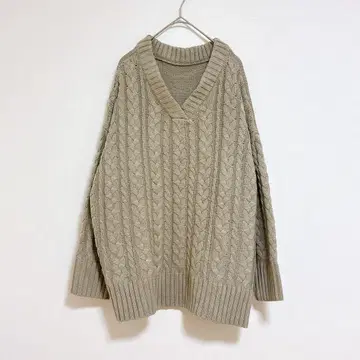 리디 니트 긴팔 M 브라운 두꺼운 원단 루즈핏 심플 캐주얼 겨울