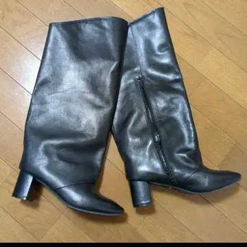 롱 부츠 알파 큐빅 블랙 블랙