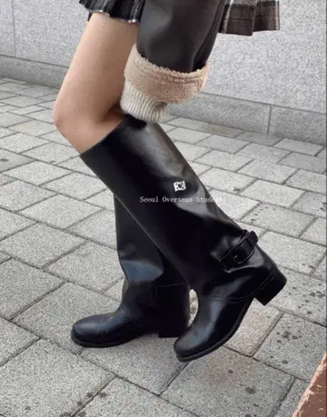 블랙 롱 부츠 한국