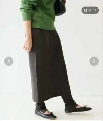 슬로브 이에나 워셔블 니트 레이어드 레깅스 스커트