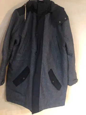 Lands' End 후드 부착 울 코트 XL