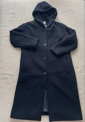 로리즈팜 롱 코트 네이비