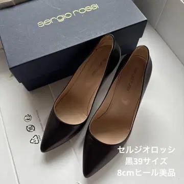 세르지오로시 39 사이즈 블랙 8cm 힐 펌프스
