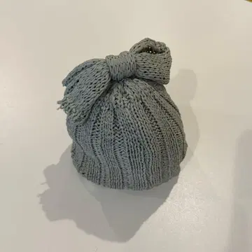 카오리노모리 리본 포함 그레이 니트 모자