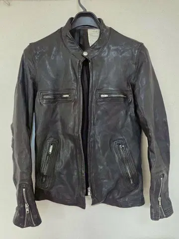 FADELESS 블랙 가죽 라이더 자켓 아메리칸 러그 씨 W 네임