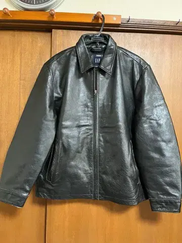GAP 블랙 가죽 자켓 L 사이즈 빈티지 [ 중고품 ]