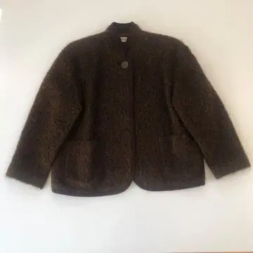 프론트 오픈 자켓 브라운 푸들 보아