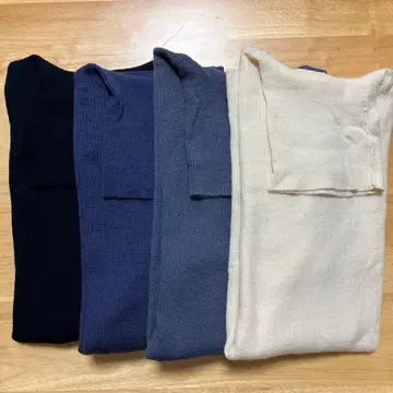 UNIQLO 3XL XXL 메리노 리브 터틀 스웨터 4색 세트