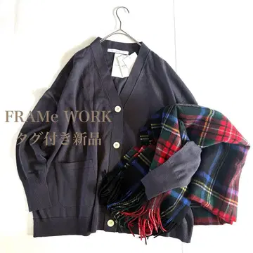 택 포함 새상품 프레임워크 가디건