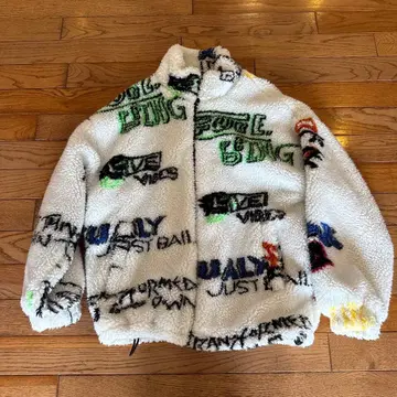 ZARA 플리스 자켓 S 화이트 로고